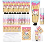 Heigble 30 Sets Baseball Drip Gift Sets Ice Cream Drip Baseball Hand Cream and Lip Balm Bulk with Organza Bag Thank You Tag for Sport Party Favor Team Birthday Gifts