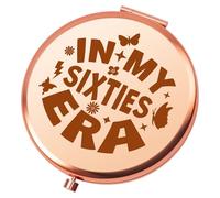 Heigebi 60th Birthday Gifts for Women Compact Makeup Mirror for Her Mum Grandma Wife 60 Year Old Birthday Gifts Birthdays Gift Ideas Turning 60 Gift for Friend Sister Birthdays Folding Makeup Mirror