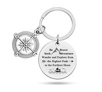Heigebi Adventurist Gifts Adventure Keyring Mountains Gift for Wanderlust/Backpacker Nature Lover Traveler Gift Nature Outdoor Hiking Camp Lover Gift Adventure Camper Keyring