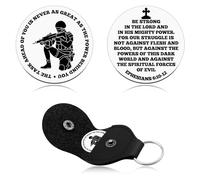 Heigebi Army Soldier Gift for Men Women Pocket Hug Token Military Veteran Gift for Mom Dad Christmas Mother’s Day Father’s Day Birthday Present Double Sided Message Engraved Keychain