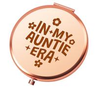 Heigebi Auntie Gift Ideas Compact Makeup Mirror Aunt Gifts from Niece Nephew Mothers Day Birthday Gifts for Aunts Travel Makeup Mirror Promoted To Auntie Gift Christmas Thanksgiving Presents