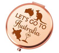 Heigebi Australia Trip Gift Compact Makeup Mirror Funny Traveler Gift Australia Vacation Gifts Traveler Present for Women Friend Sister Folding Makeup Mirror Christmas Birthday Gift