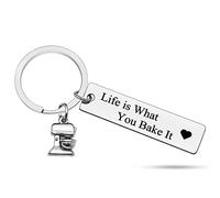 Heigebi Baker Gift Baking Keyring for Baker Bake Lover Keyring Gift Baking Gifts Culinary Student Present Culinary School Graduation Presents Pastry Chef Gifts for Women Keychain
