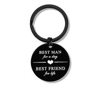 Heigebi Best Man Gifts for Wedding Groomsmen Key Chain Father of The Groom Keychain Best Man for a Day Bridal Shower Presents for Bride Groom Groomsmen Bridesmaid Maid of Honor Father