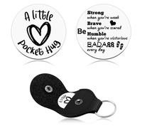 Heigebi Funny Inspirational Gifts for Women Pocket Hug Token Motivational Gift for Friends Bff Bestie Encouragement Cancer Survivor Recovery Gifts Stainless Steel Double Sided Coin