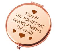 Heigebi Gifts for Aunt from Niece Nephew Cute Compact Mirror for Aunt Mother's Day Christmas Birthday Gift for Auntie Travel Makeup Mirror Aunts Gift for Women Appreciation Gifts for Auntie