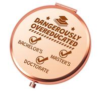 Heigebi Graduation Gifts for Her Pocket Makeup Mirror PHD Gift Doctoral Student Gift Doctorate Degree Present for Women Graduation Presents for PHD Women Friend Sister Folding Makeup Mirror