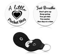 Heigebi Grief Sympathy Gifts Pocket Hug Token Sobriety Gift for Men Women Anxiety Relief Items Inspirational Encouragement Presents for Friend Birthday Graduation Present Double Sided Engraved