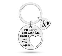 Heigebi Memorial Day Son Memorial Gifts Sympathy Keychain Gift Loss of Loved 1 for Mother Father Remembrance Jewelry Gift for Parents Bereavement Keyring Miscarriage Loss of Son Infant for Mom Dad