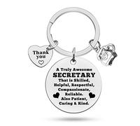 Heigebi Secretary Gift Secretary Appreciation Gifts for Women Keyring for Secretary Staff Thank You Office Legal Medical Secretary Gift Secretary Retirement Gift School Secretary Gifts for Women