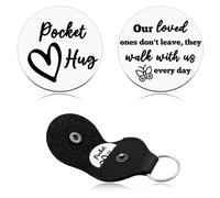 Heigebi Sympathy Gifts for Loss of Loved Pocket Hug Token Memorial Gifts Miscarriage Bereavement Condolence Grief Present for Loss of Mom Dad Family Member Stainless Steel Double Sided Coin