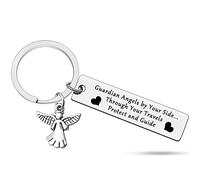 Heigebi Traveller Gift Keyring Inspirational Gift Travel Keyring Travels Protect and Guide Traveller Keyring Travelling Gift Traveler Prayer Keyring Travel Safe Keyring Travel Gift Traveller Gift