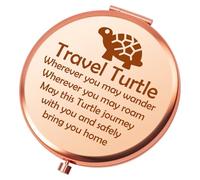 Heigebi Turtle Gifts for Women Compact Mirror Turtle Gifts for Turtles Lover Sea Turtle Gift for Women Christmas Graduation Presents Ideas for Daughter Sister Pocket Makeup Mirror Inspirational Gifts