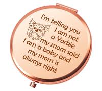 Heigebi Yorkie Gifts for Women Dog Lovers Compact Makeup Mirror Yorkie Mom Owner Gift Folding Makeup Mirror Yorkshire Terrier Gifts Christmas Birthday Present