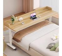 Height Adjuble Over Bed Table on Wheels for Small Single Beds - le Laptop Desk Rolling Tray Table for Meals Reading and Work