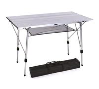 Height Adjustable Aluminum Folding Table, Portable Rectangular Camping Table for Outdoor Garden, Wedding, Banquet, Party - Easy to Fold and Store