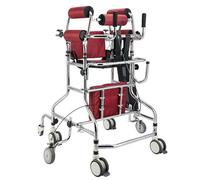 Height Adjustable Aluminum Walkers with 8 Wheels for Seniors, Lightweight Mobility Aid Supports 350lbs, Anti-Backward Design for Elderly and Disabled