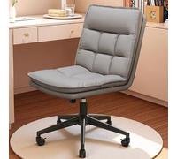 Height Adjustable Armless Office Chair Swivel Executive Chair for Home & Office Use Modern Design in Gray & Black with Smooth Rolling Casters