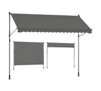 Height-Adjustable Awning, Anthracite Grey / 350 x 120 cm