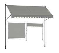 Height-Adjustable Awning, Grey / 300 x 120 cm