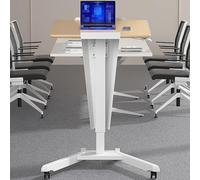 Height Adjustable Church Pulpit Podium with Wheels - Wooden Classroom Conference Stand for Teachers Speakers & Debates Portable Standing Desk Workstation (Maple Desktop)