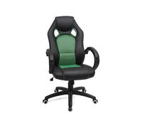 Height-Adjustable Computer Desk for Office, Black + Green