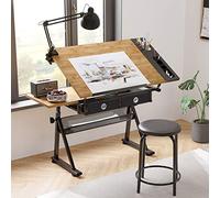Height Adjustable Craft Table with Sto ble Ding Desk for Home Office Maple Art & Drafting Table for Artists Creatives & Students