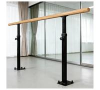 Height Adjustable Dance Bar, Floor Mounted Wood Ballet Barre with Steel Core, Heavy Duty Stretching Barre Support for Balance Workout, Fitness Equipment for Balance Excercise