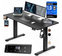 Height-adjustable desk black 160x70x72-117cm