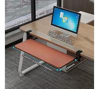 Height Adjustable Desk Extension - 4 Colors Wooden Keyboard Tray Under Desk Sliding Keyboard Holder Clamp & Extendable Drawer Platform Supports Ergonomics