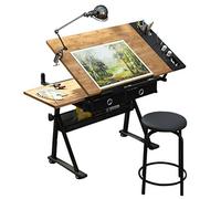 Height Adjustable Desk Maple Craft Table with Storage Versatile Art & Drafting Desk for Home Office Ergon Design Ideal for Artists & Creatives