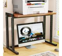 Height Adjustable Desktop Hutch, 2-Tier Desktop Organizer Shelf Bookshelf for Computer Desk, Countertop Storage Shelves Small Printers Rack for Home Office Dorm