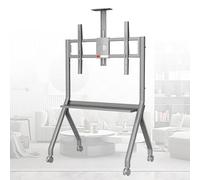 Height Adjustable Digital Whiteboard Stand on Wheels for Interactive Smart Board & TV, Mobile Floor Stand with Camera Tray for Home Office & Classroom Use - Silver