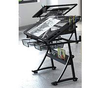 Height Adjustable Drafting Desk, Large Art Craft Table with Storage, Versatile Workstation for Home Office, Perfect for Artists and Crafters