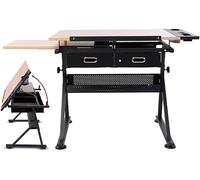 Height Adjustable Drafting Desk - Versatile Craft Table with Storage Maple Panel Art Table for Home Office Ergonomic Design for Creative Workspaces Ideal for Artists and Designers
