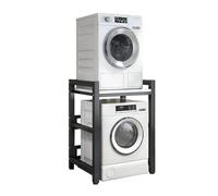Height Adjustable Dryer Stand, Stacking Kit for Front Load Washers & Tumble Dryers, Over Washer Storage Rack with 400KG Load Capacity, 75x65x105CM