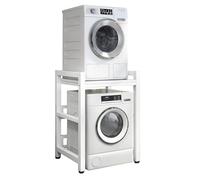 Height Adjustable Dryer Stand, Stacking Kit for Front Load Washers & Tumble Dryers, Over Washer Storage Rack with 400KG Load Capacity, 75x65x105CM