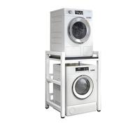 Height Adjustable Dryer Stand, Stacking Kit for Front Load Washers & Tumble Dryers, Over Washer Storage Rack with 400KG Load Capacity, 75x65x105CM