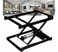 Height Adjustable Electric Coffee Table, Smart Lift Top with Remote Control, Double Scissor Hydraulic Lift, Versatile Cuter Desk, Modern Fur for Living Room