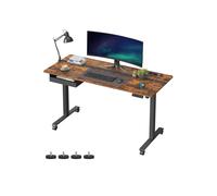 Height Adjustable Electric Standing Desk Rustic Brown and Black, 60D x 140W x 140H cm