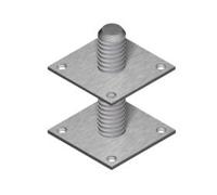 Height Adjustable Elevated Post Support Base, Heavy Duty Steel Bolt Down, Decking Feet for Decking, Pergolas, and Timber Structures - 100x100x4 M24x250 (Piece of 1)