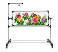 Height Adjustable Embroidery Stand, Cross Stitch Craft Holder with Floor Frame and Lap Table for Needlework Sewing