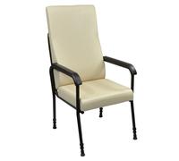 Height Adjustable Ergonomic Lounge Chair - High Backed - Cream Upholstery