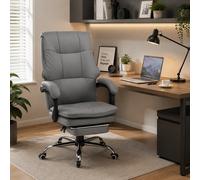 Height-Adjustable Ergonomic Reclining Office Chair with Footrest