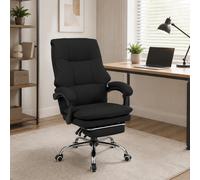 Height-Adjustable Ergonomic Reclining Office Chair with Footrest