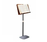 Height-Adjustable Floor-Standing Reading Stand with Page Clips for Speeches, Lectures, and Church Services or as a Laptop Desk
