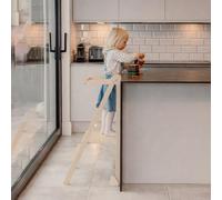 Height Adjustable Foldable Learning Tower for Children 1-6 Years, The Original Wooden Kitchen Helper Stool with Safety Bar & Locking Pins, Montessori Step Stool for Kitchen & Bathroom, Coated