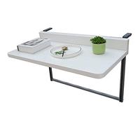 Height Adjustable Folding Balcony Table - Wall Mounted Outdoor Garden Side Table Space-Saving Foldable Utility Desk for Deck Railing & Window Sill 120x28cm Perfect for Small Spaces