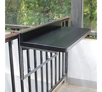 Height Adjustable Folding Balcony Table - Wall Mounted Outdoor Side Table Compact Foldable Utility Desk for Deck Railing & Window Sill 120x28cm Perfect for Small Spaces