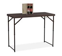 Height-Adjustable Folding Garden Table Outdoor Dining Camping Picnic Portable